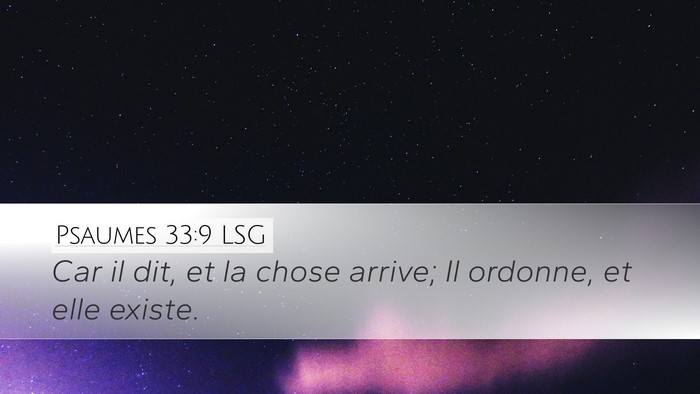 Psaumes 33:9 LSG Bible Verse Image