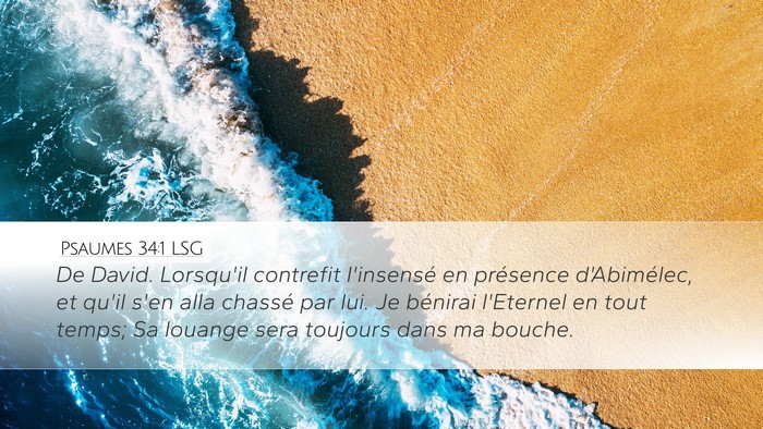 Psaumes 34:1 LSG Bible Verse Image