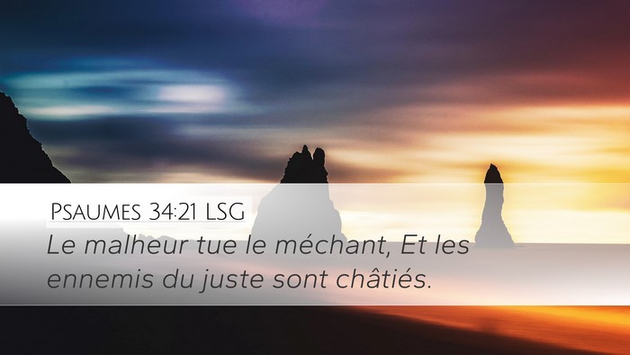 Psaumes 34:21 LSG Bible Verse Image