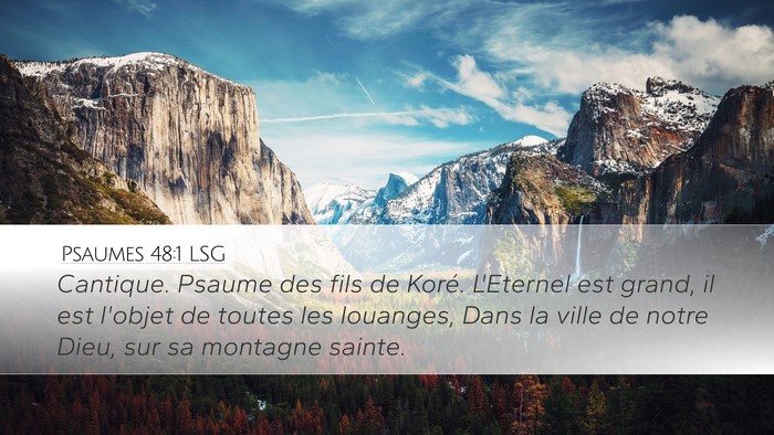 Psaumes 48:1 LSG Bible Verse Image
