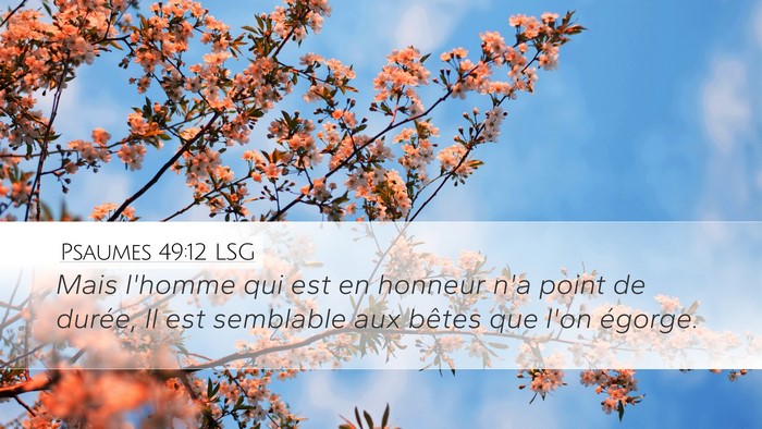Psaumes 49:12 LSG Bible Verse Image
