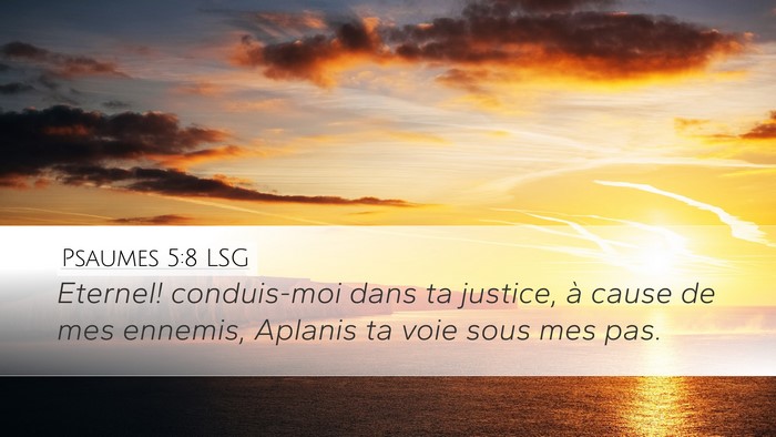 Psaumes 5:8 LSG Desktop Wallpaper - Eternel! conduis-moi dans ta justice, à cause de - Desktop Bible Verse Wallpaper