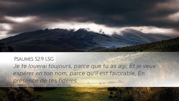 Psaumes 52:9 LSG Bible Verse Image