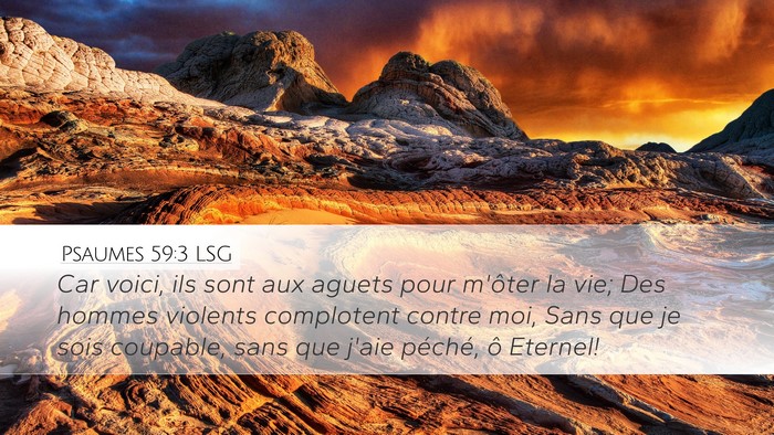 Psaumes 59:3 LSG Bible Verse Image