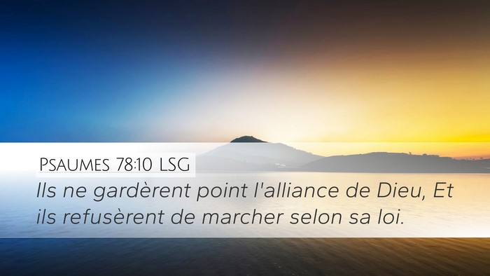 Psaumes 78:10 LSG Bible Verse Image
