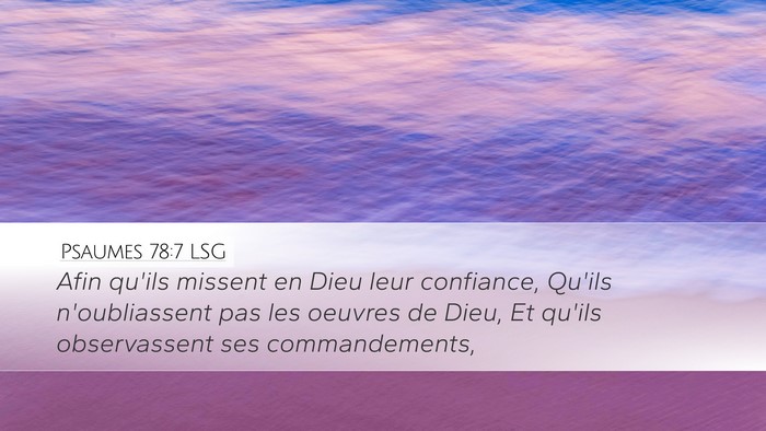 Psaumes 78:7 LSG Bible Verse Image