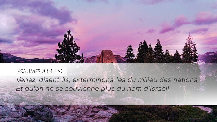 Psaumes 83:4 LSG Bible Verse Image
