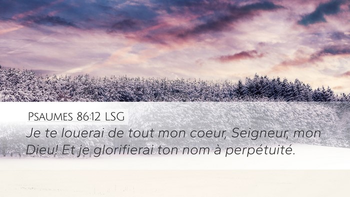 Psaumes 86:12 LSG Bible Verse Image