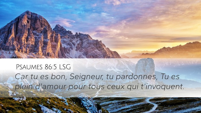 Psaumes 86:5 LSG Bible Verse Image