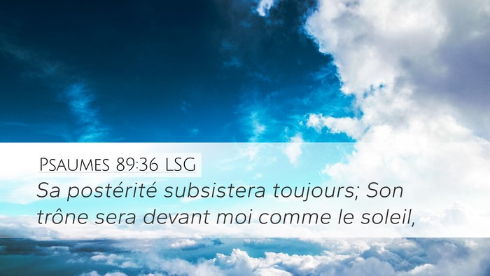 Psaumes 89:36 LSG Bible Verse Image