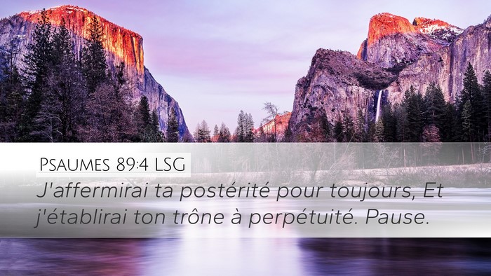 Psaumes 89:4 LSG Bible Verse Image