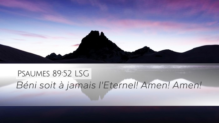 Psaumes 89:52 LSG Bible Verse Image