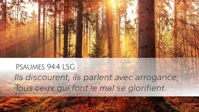 Psaumes 94:4 LSG Bible Verse Image