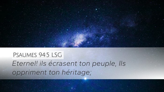 Psaumes 94:5 LSG Bible Verse Image