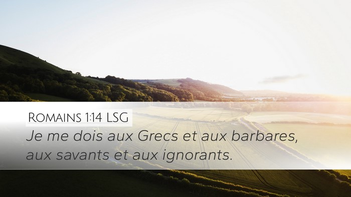 Romains 1:14 LSG Bible Verse Image