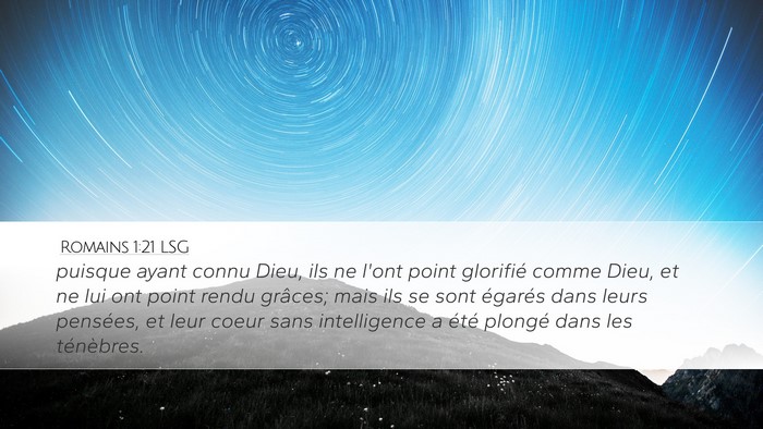 Romains 1:21 LSG Bible Verse Image