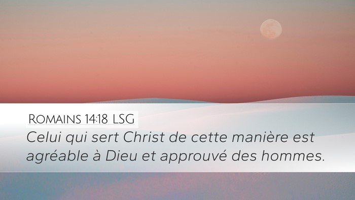 Romains 14:18 LSG Bible Verse Image