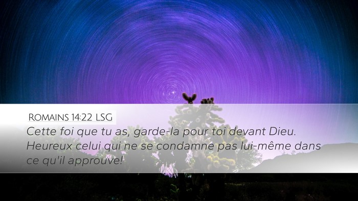 Romains 14:22 LSG Bible Verse Image