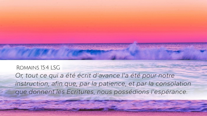 Romains 15:4 LSG Bible Verse Image