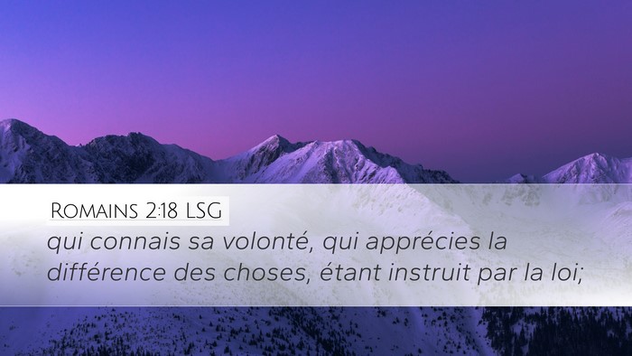 Romains 2:18 LSG Bible Verse Image
