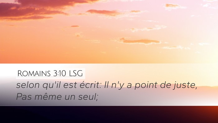 Romains 3:10 LSG Bible Verse Image