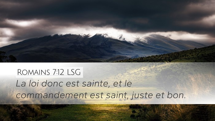 Romains 7:12 LSG Bible Verse Image