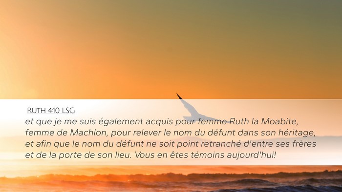 Ruth 4:10 LSG Bible Verse Image