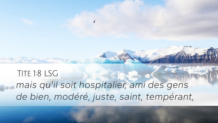 Tite 1:8 LSG Bible Verse Image