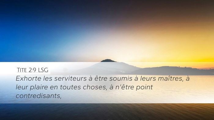 Tite 2:9 LSG Bible Verse Image