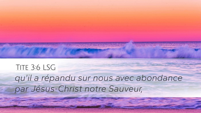 Tite 3:6 LSG Bible Verse Image