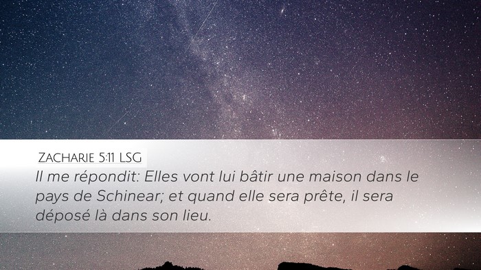 Zacharie 5:11 LSG Bible Verse Image