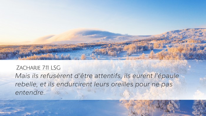 Zacharie 7:11 LSG Bible Verse Image