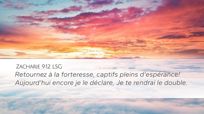 Zacharie 9:12 LSG Bible Verse Image