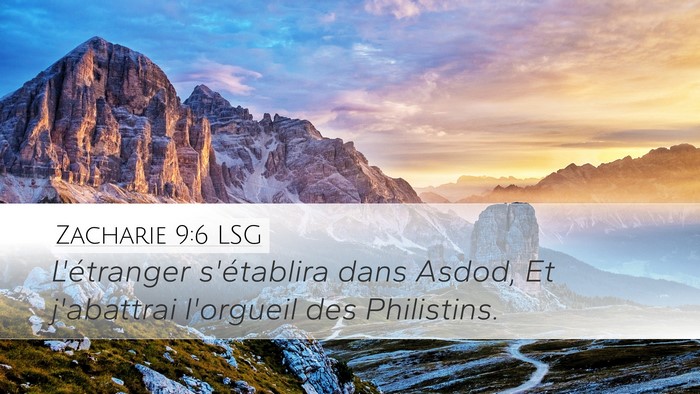 Zacharie 9:6 LSG Bible Verse Image