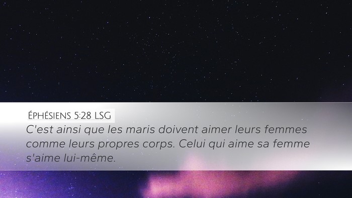 Éphésiens 5:28 LSG Bible Verse Image