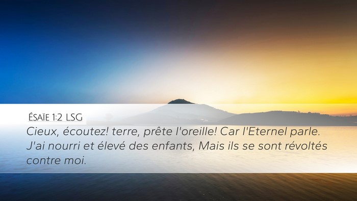 Ésaïe 1:2 LSG Bible Verse Image