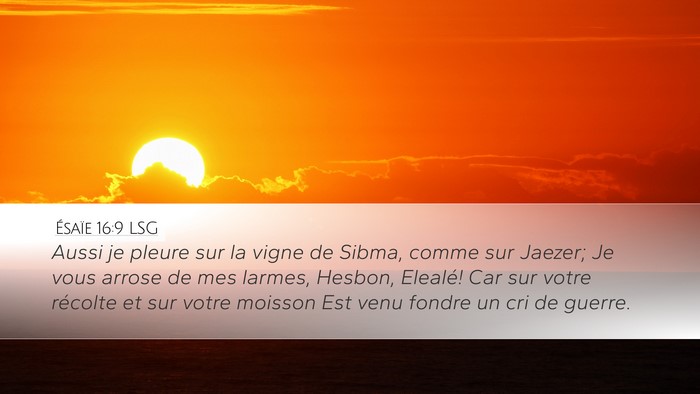 Ésaïe 16:9 LSG Bible Verse Image