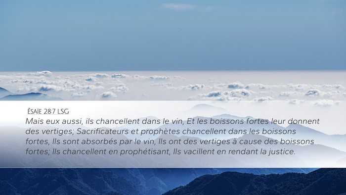 Ésaïe 28:7 LSG Bible Verse Image