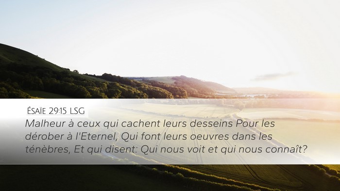 Ésaïe 29:15 LSG Bible Verse Image