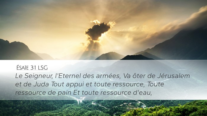 Ésaïe 3:1 LSG Bible Verse Image