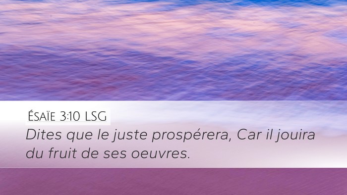 Ésaïe 3:10 LSG Bible Verse Image
