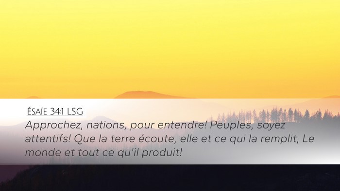 Ésaïe 34:1 LSG Bible Verse Image