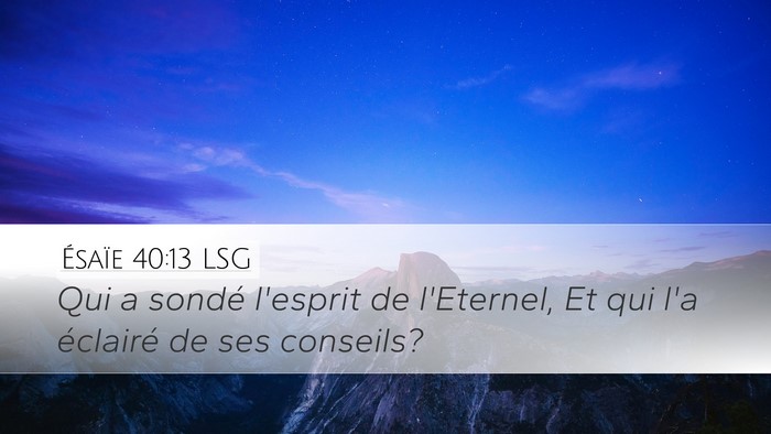 Ésaïe 40:13 LSG Bible Verse Image