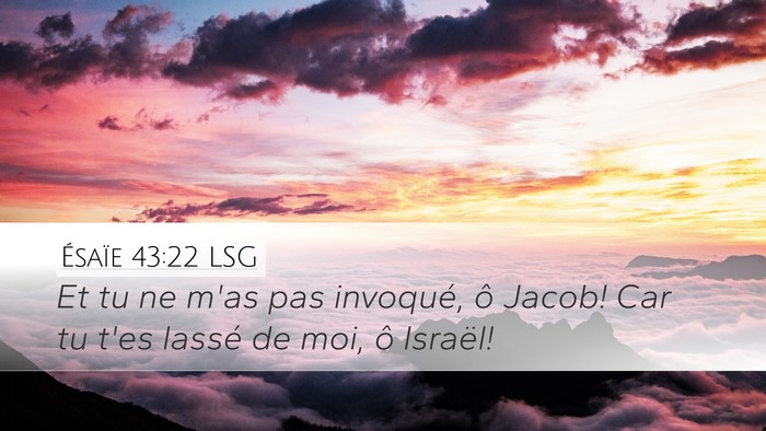 Ésaïe 43:22 LSG Bible Verse Image