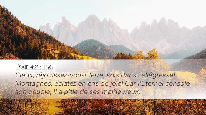 Ésaïe 49:13 LSG Bible Verse Image