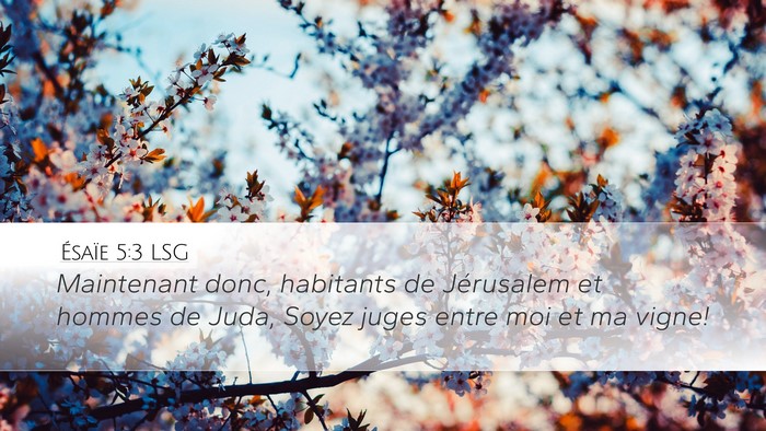 Ésaïe 5:3 LSG Bible Verse Image