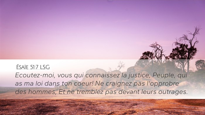 Ésaïe 51:7 LSG Bible Verse Image