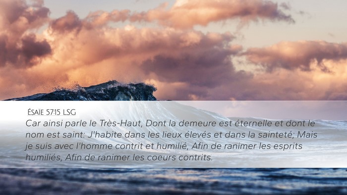 Ésaïe 57:15 LSG Bible Verse Image