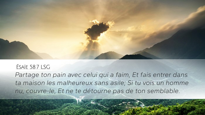 Ésaïe 58:7 LSG Bible Verse Image