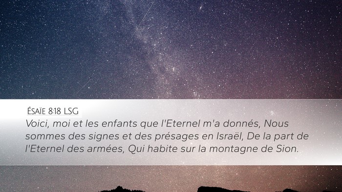 Ésaïe 8:18 LSG Bible Verse Image